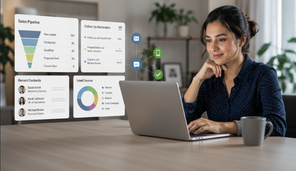 Remote assistant helping with lead generation and CRM management