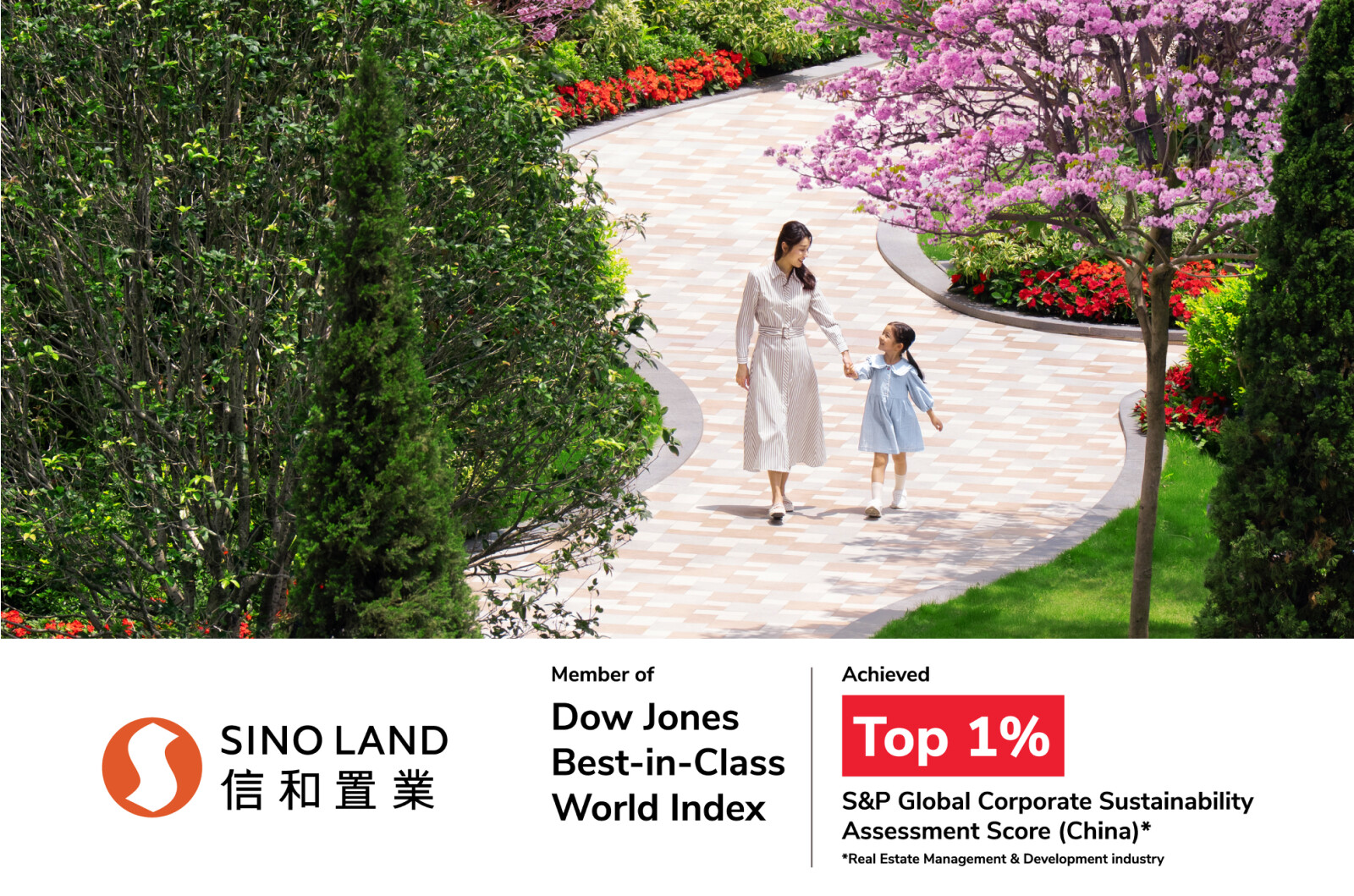 Sino Land has been recognised as a ‘Top 1% S&P Global Corporate Sustainability Assessment Score (China)’ company in the S&P Global Sustainability Yearbook 2026 (China Edition), and is the only company in the Real Estate Management & Development industry to receive this distinction.