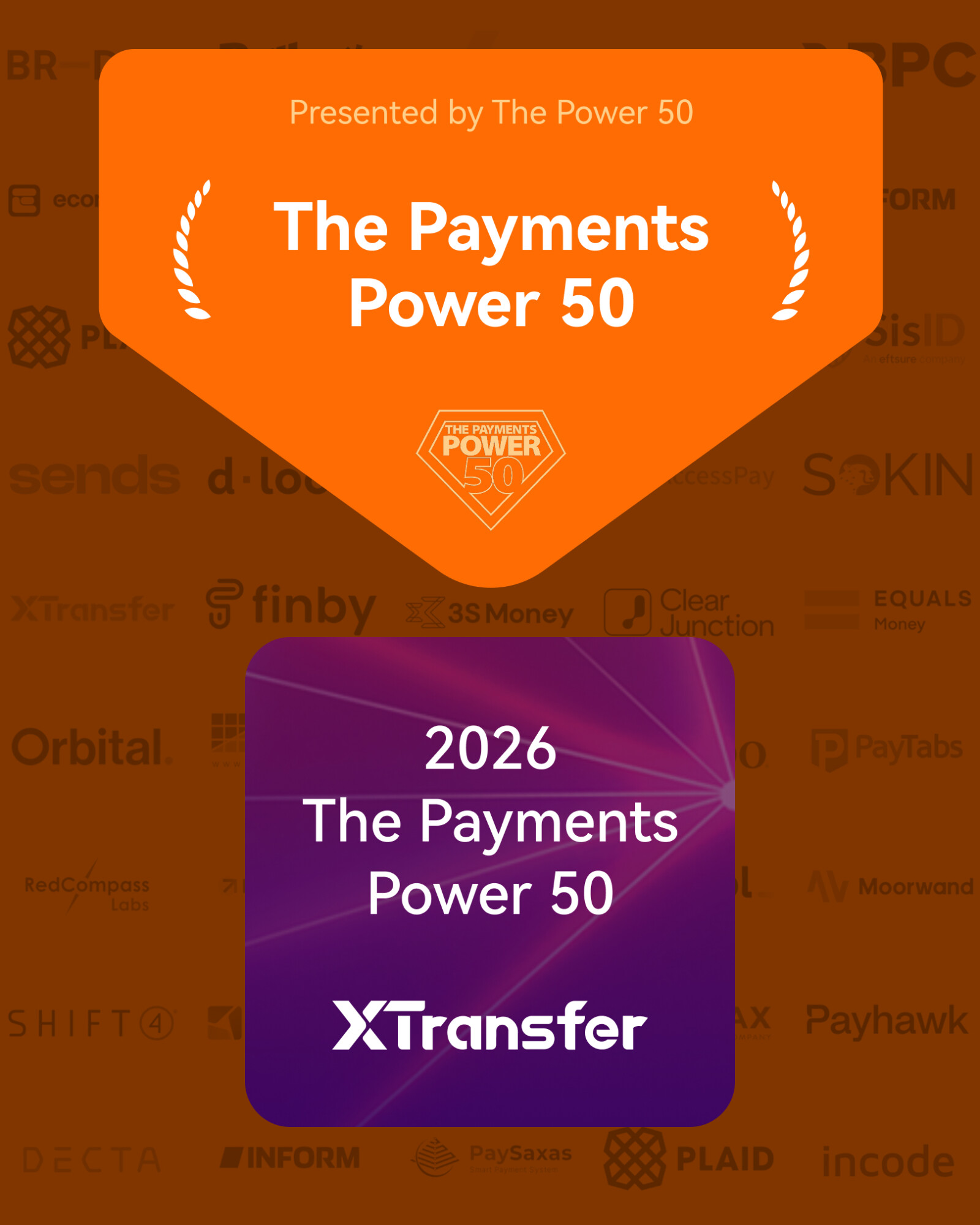 XTransfer recognised in The Payments Power 50 2026.